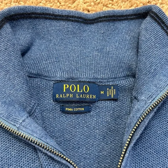 Polo Ralp Lauren Mesh-Knit Quarter-Zip Sweater - Picture 3 of 5